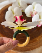 Porta Guardanapo - Orquídea Branca e Verde