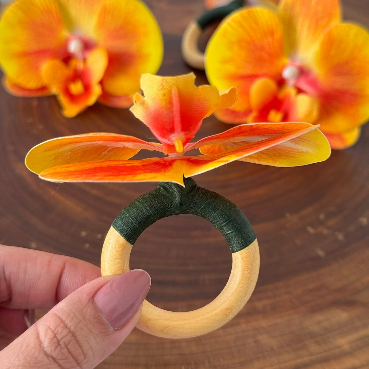 Porta Guardanapo - Orquídea Amarela