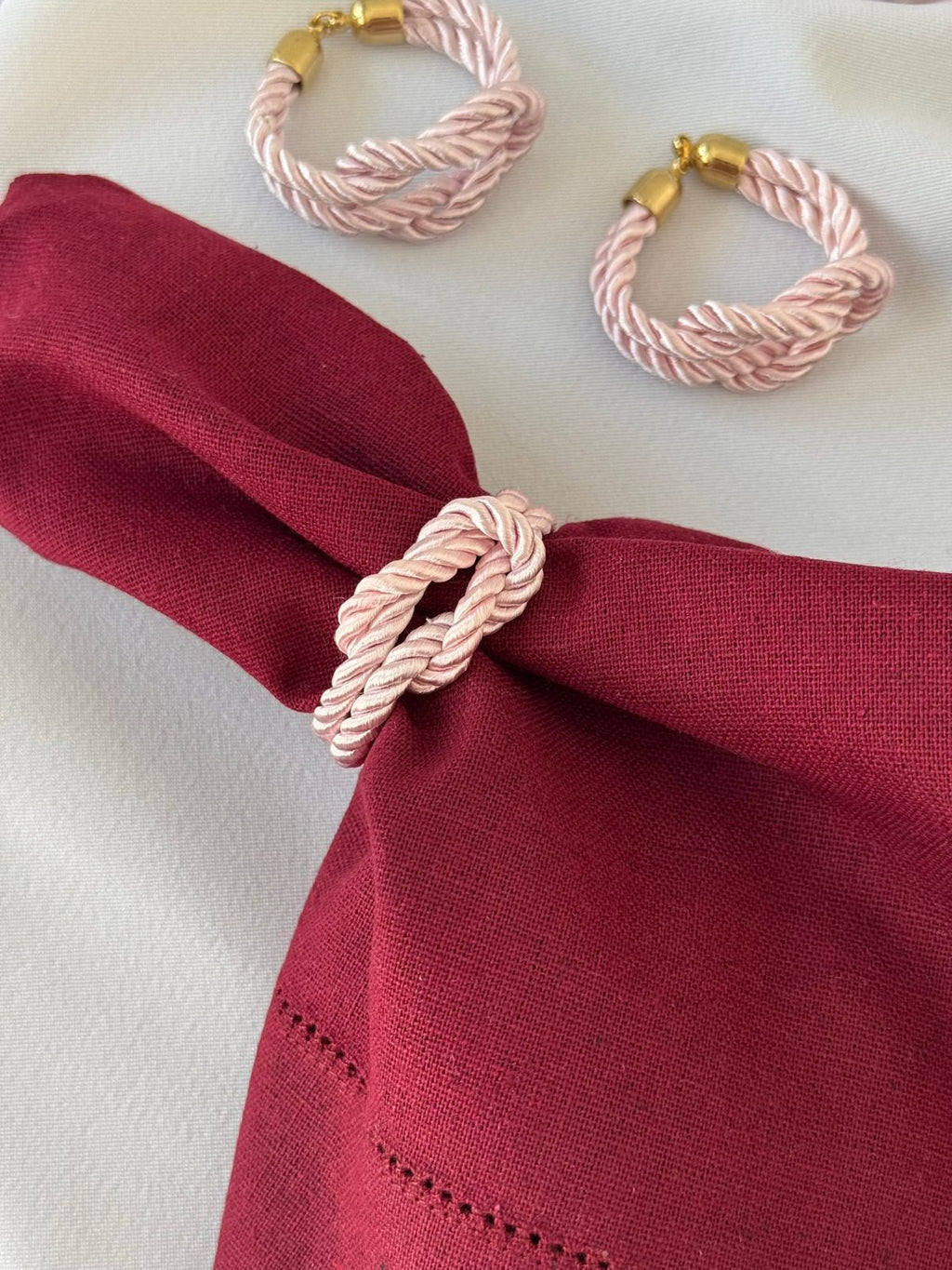 Porta Guardanapo - Entrelaço Rosa Bebê