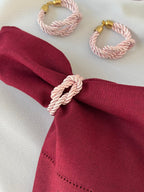 Porta Guardanapo - Entrelaço Rosa Bebê