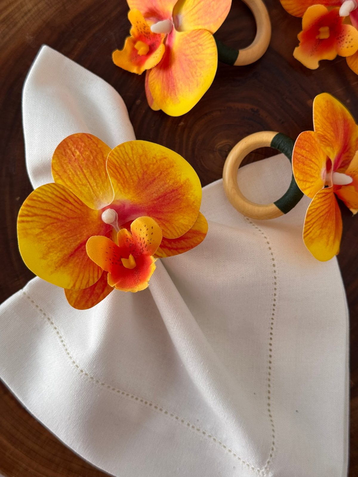 Porta Guardanapo - Orquídea Amarela